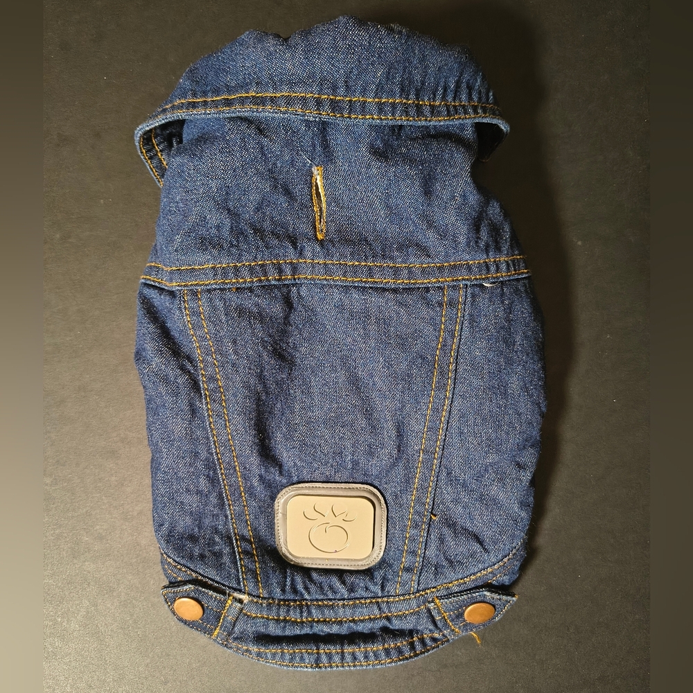 GF Pet Denim Dog Jacket Fleece-lined Denim Coat with Paw Logo XS